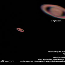 Saturn, stacked, RGB aligned, applied wavelets, adjusted contrast and used smart sharpening.