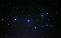 M45; Pleiades open cluster. A single 10 second frame at iso 6400